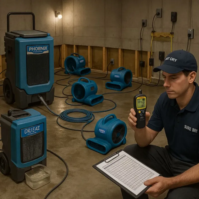 Structural Drying and Dehumidification process in Prophetstown, IL